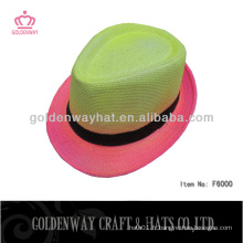 Chapeaux en écolle d&#39;été colorés Papier en paille design en néon couleur classique pour la fête